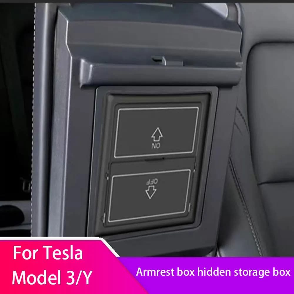 Per Tesla Modello 3 Y 2017-2023 Scatola bracciolo scatola portaoggetti nascosta Console centrale Organizzatore Accessorio per auto Supporto automatico