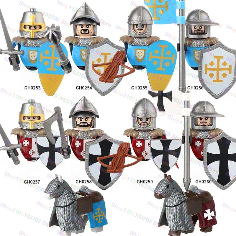 G0128 Moc Medievale Romano Centurione Cavalieri Guerra Militare Soldato Caschi Scudi Figure Bambole Building Blocks Regali giocattoli