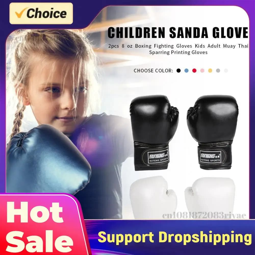 2 PU leather baby boxing gloves, breathable training gloves for kickboxing, punching bag combat gloves