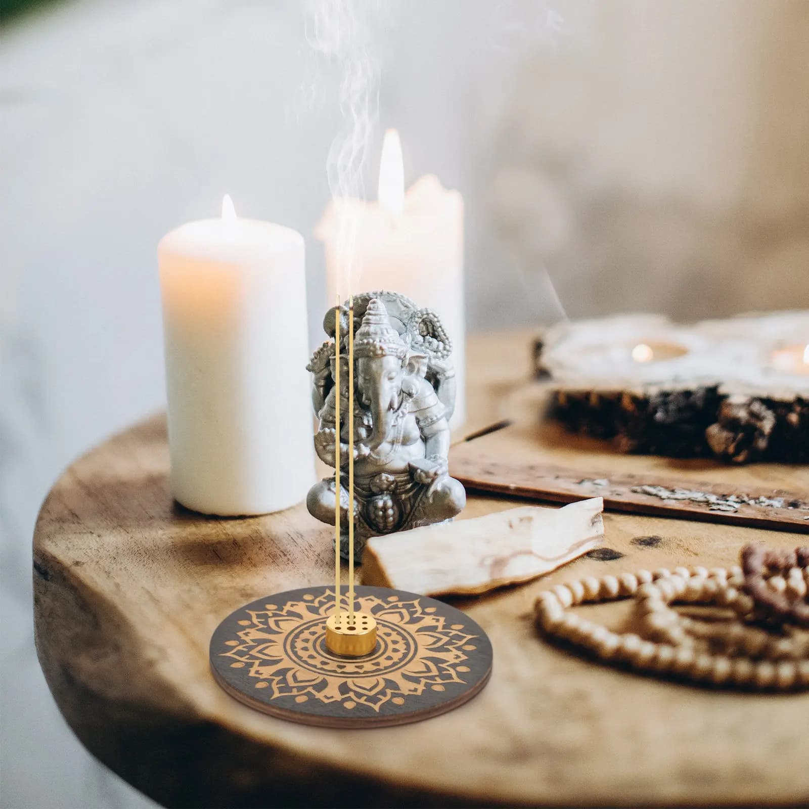 Portaincenso in Legno Compatto e Portatile, Bruciatore per Bastoncini d'Incenso, Decorazione per Casa e Ufficio, Aromaterapia Rilassante