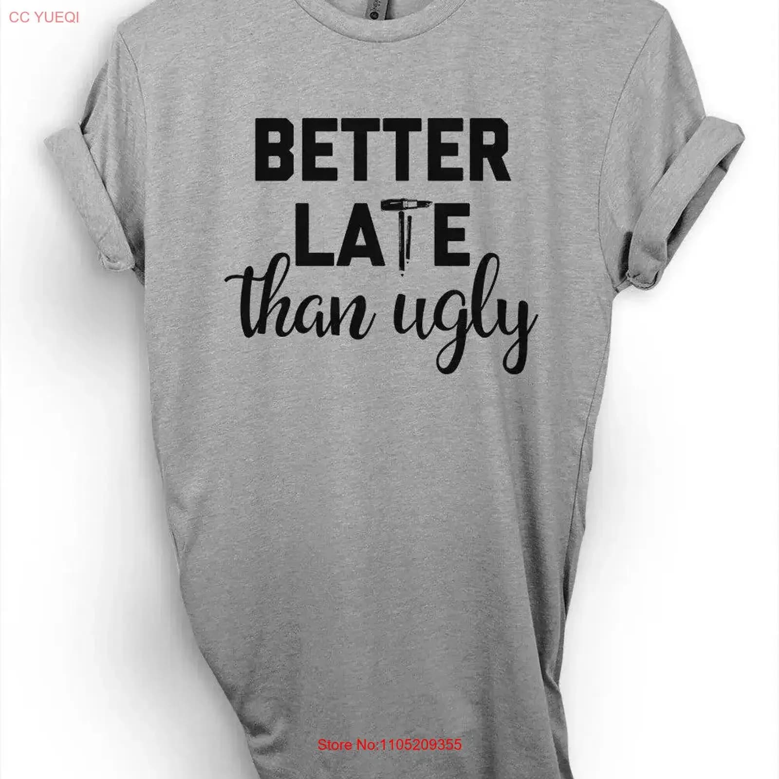 Better late than the bad shirt Mascara for fun makeup for BFF Top versatile vintage washed to wear everyday Elegant streetwear