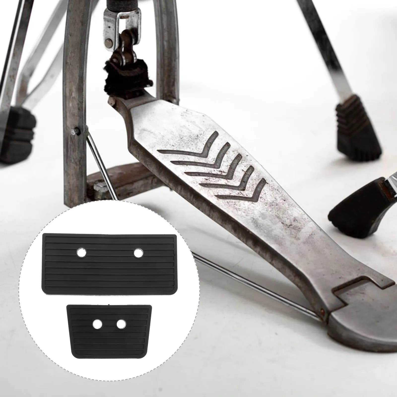 2 Pcs Drum Antiskid Guard Mat Foot Pads Anti-slip Hoop Protectors Supports Bass Guards Pedal Tape