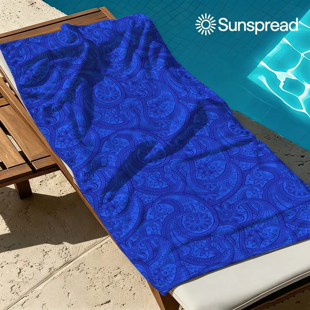 Klein Blue Paisley Beach Towel Quick Drying Travel Towel Unisex Soft Comfortable Quick Dry Portable for Men Women Beach