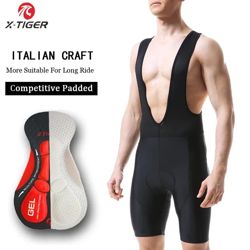 X-TIGER Men's Cycling Shorts 5D Coolmax Gel Pad Pro Lycra MTB Road Bike Shorts Breathable Mountain Bike Shorts