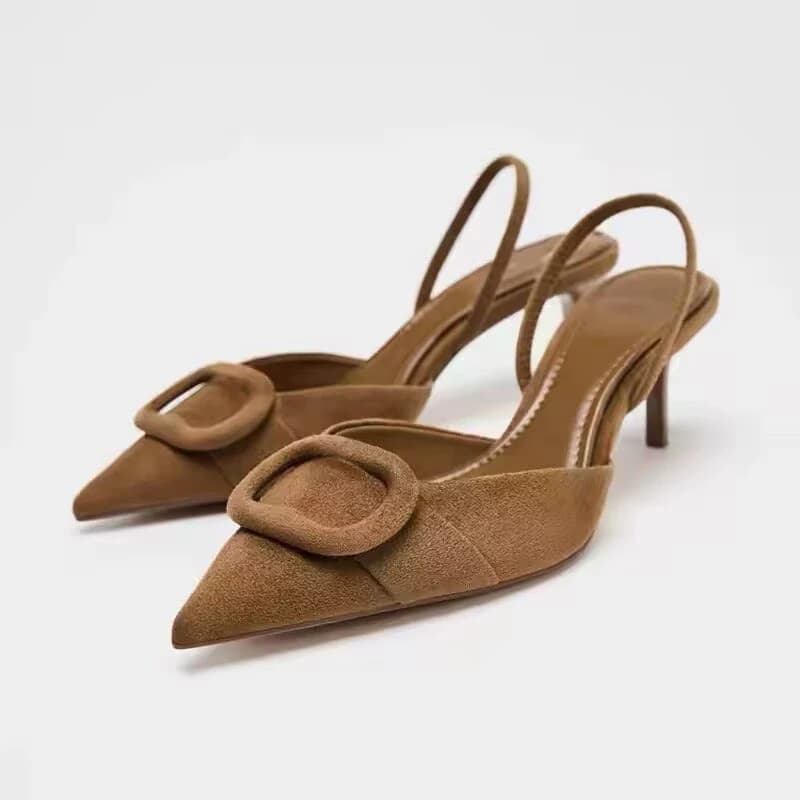 Elegant Women's Sandals with High Heel in Punta, New Summer Models 2026, for Stroller and Shopping, Sizes 34-42