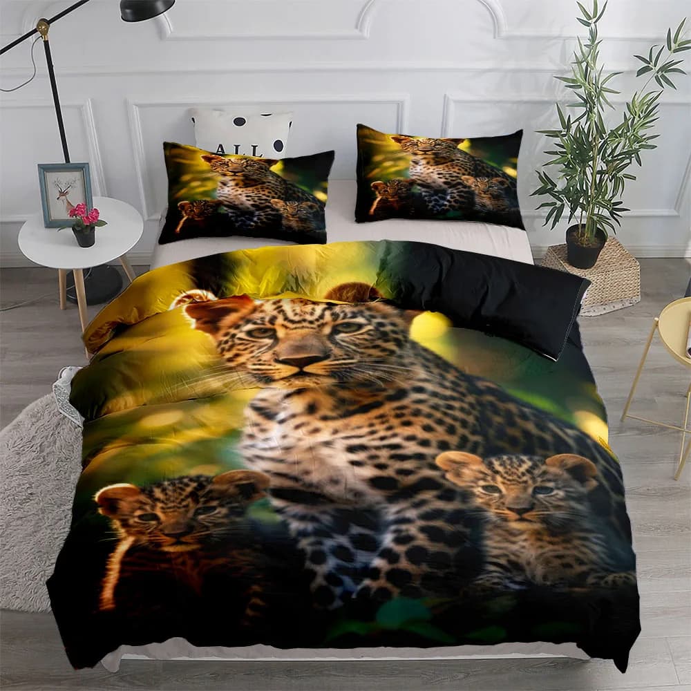 Set copripiumino Dash Leopard bellissimo set biancheria da letto king size matrimoniale completo matrimoniale singolo
