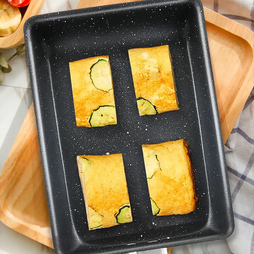 Anti-adhesive Japanese Style Quadrant Board for Tamagoyaki, Ideal for Breakfast, Camping and Hiking