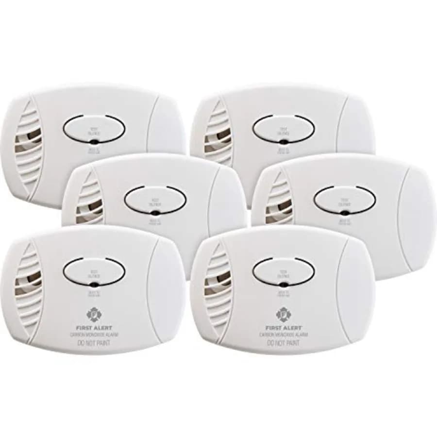 Rilevatore di Monossido di Carbonio CO400 a Batteria, Confezione da 6, Bianco