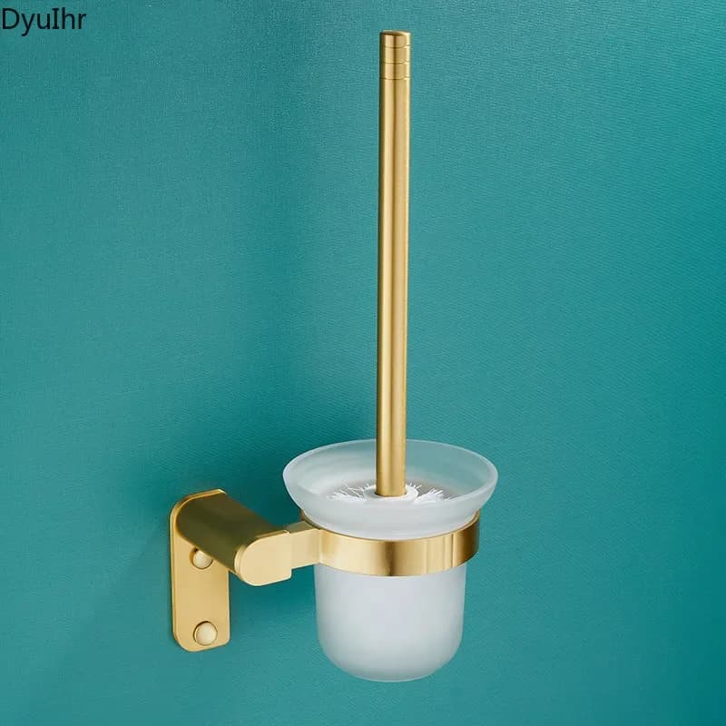 1 pz Accessori da bagno portaspazzole dorato spazzolato porta scopino porta scopino nordico