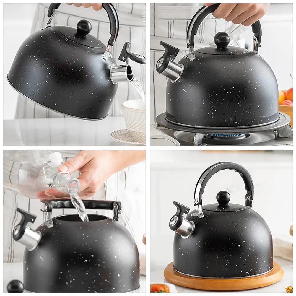 Bollitore a Fischio in Acciaio Inossidabile, Teiera per Acqua Bollente, Adatto per Fornelli a Gas, Elettrici e a Induzione