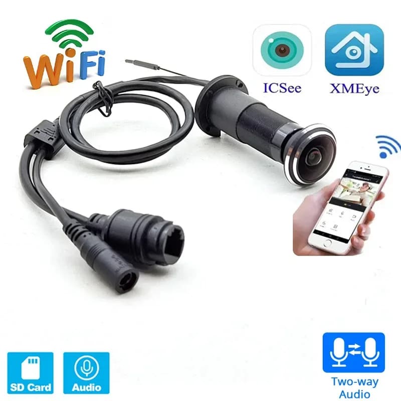 ICSEE Door Eye Hole Security 1080P HD 1.78mm obiettivo grandangolare FishEye CCTV Network Mini spioncino Wifi Door Camera P2P Xmeye VMS
