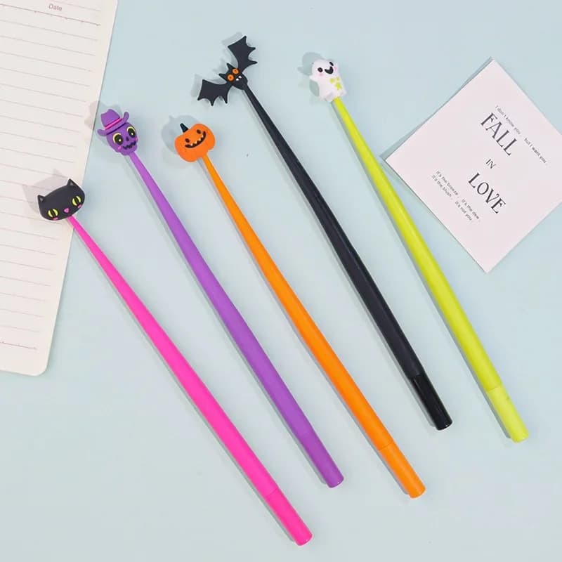 12 penne gel per Halloween con shaker, zucca, pipistrello, fantasma, divertenti cancelleria creativa per studenti