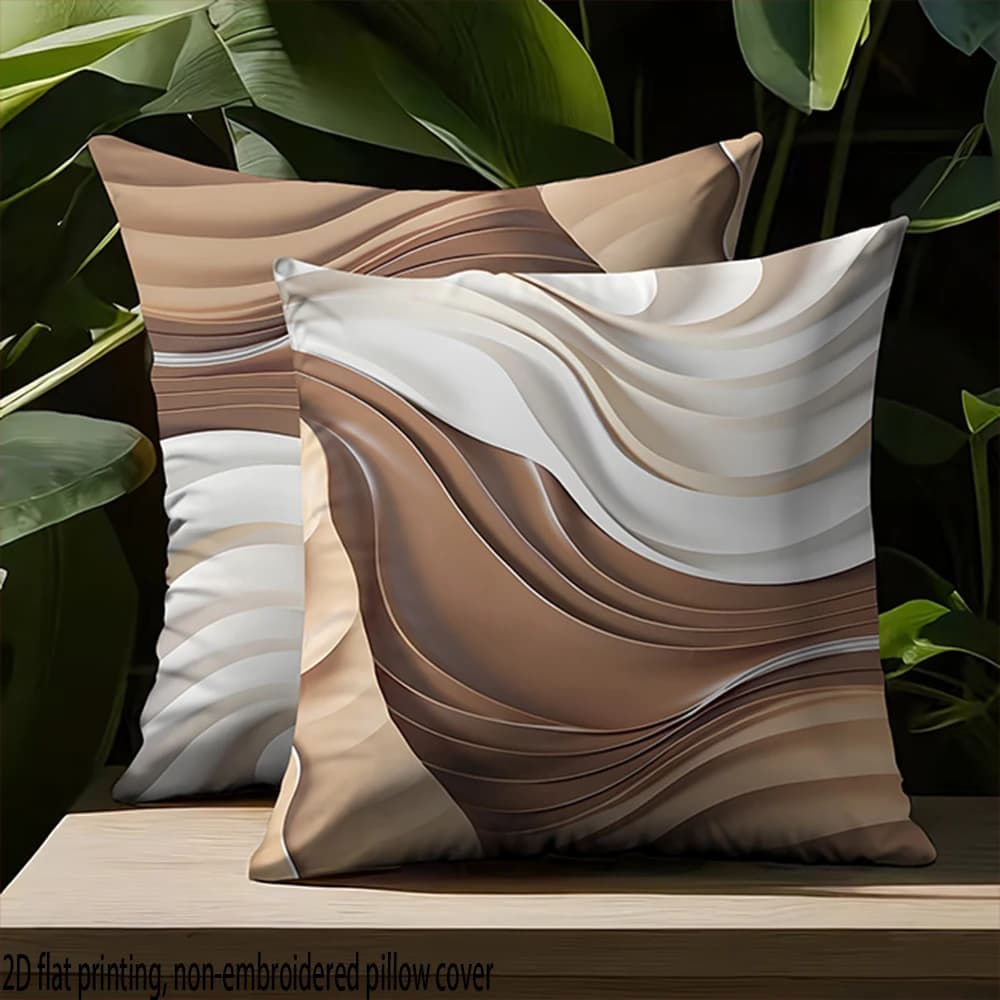 Copricuscini decorativi moderni con motivo a onde 2D Flat-2pack, adatti per la decorazione di camera da letto e divano, escluse le imbottiture dei cuscini.