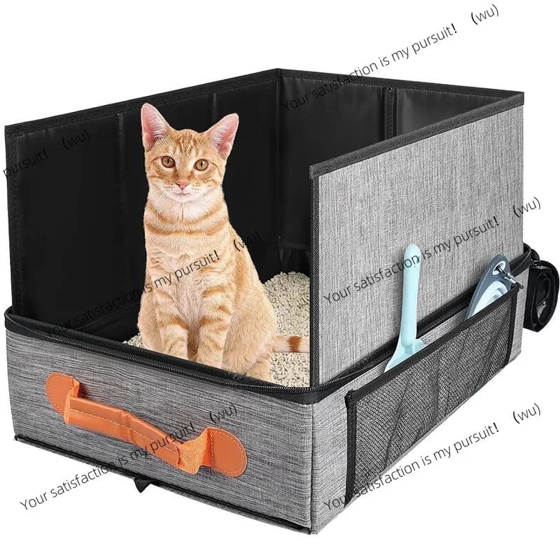 Lettiera da viaggio per gatti, portatile, pieghevole, impermeabile, per lettiera per gatti, in tessuto, per lettiera per gatti, custodia per forniture