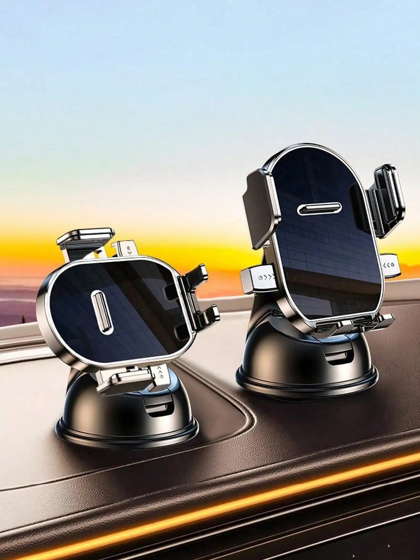 360 ° Supporto Girevole per Telefono da Cruscotto - Base a Ventosa, Blocco Automatico, Antiurto, Supporto Universale per Navigazione