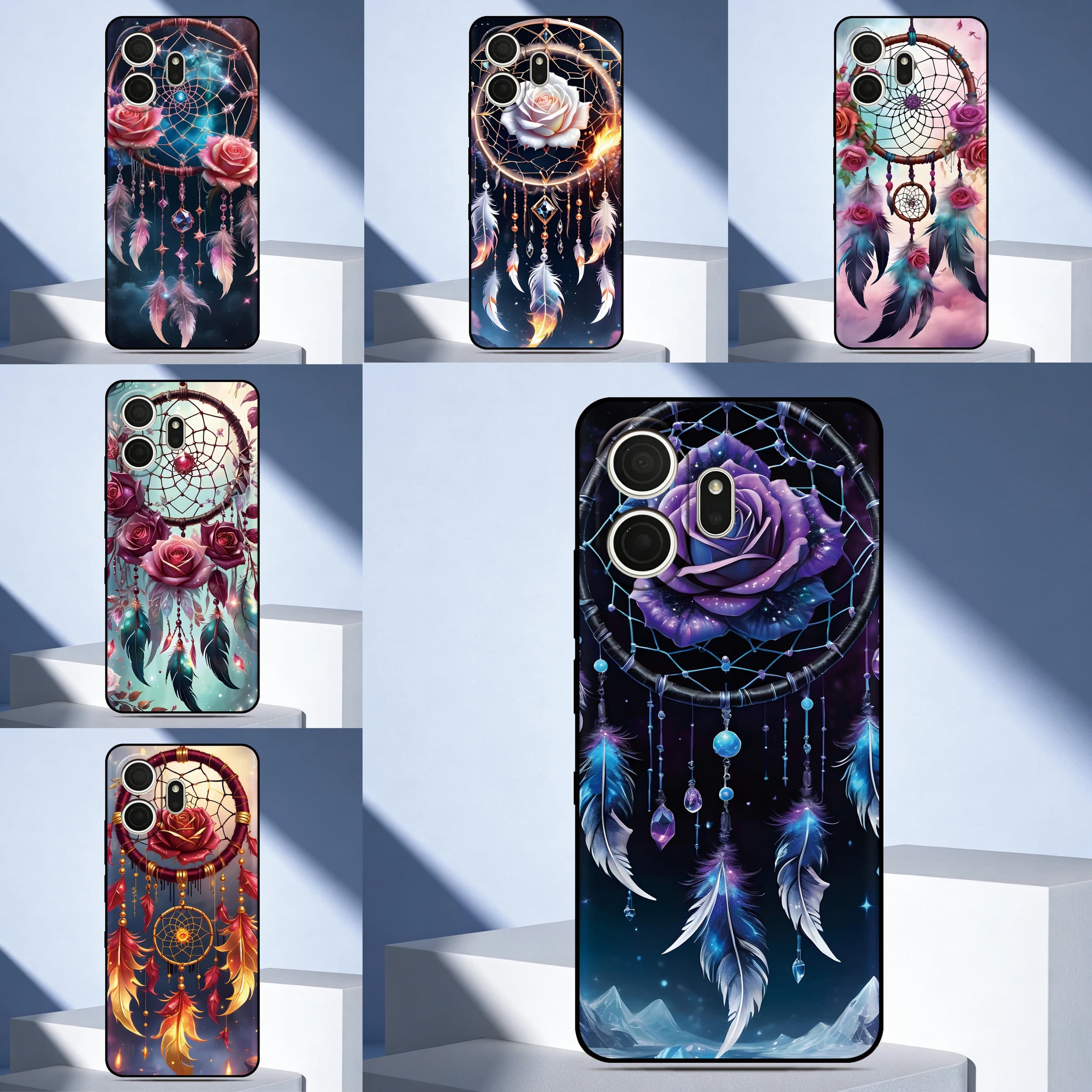 Rose Dream Catcher Phone Case For ZTE Blade A76 4G A75 A73 A72 A71 A35e A56 A55 A54 A35 A36 A51 A34 A31 Plus A5 Custom Cover