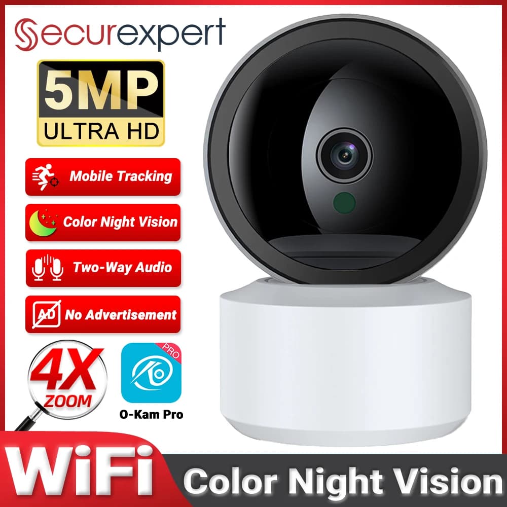 PEGATAH Monitor per Bambini Smart HD 5MP con Visione a 360° ° Telecamera IP WiFi PTZ con Tracciamento Automatico, Audio Bidirezionale, Visione Notturna a Colori, Avvisi in Tempo Reale