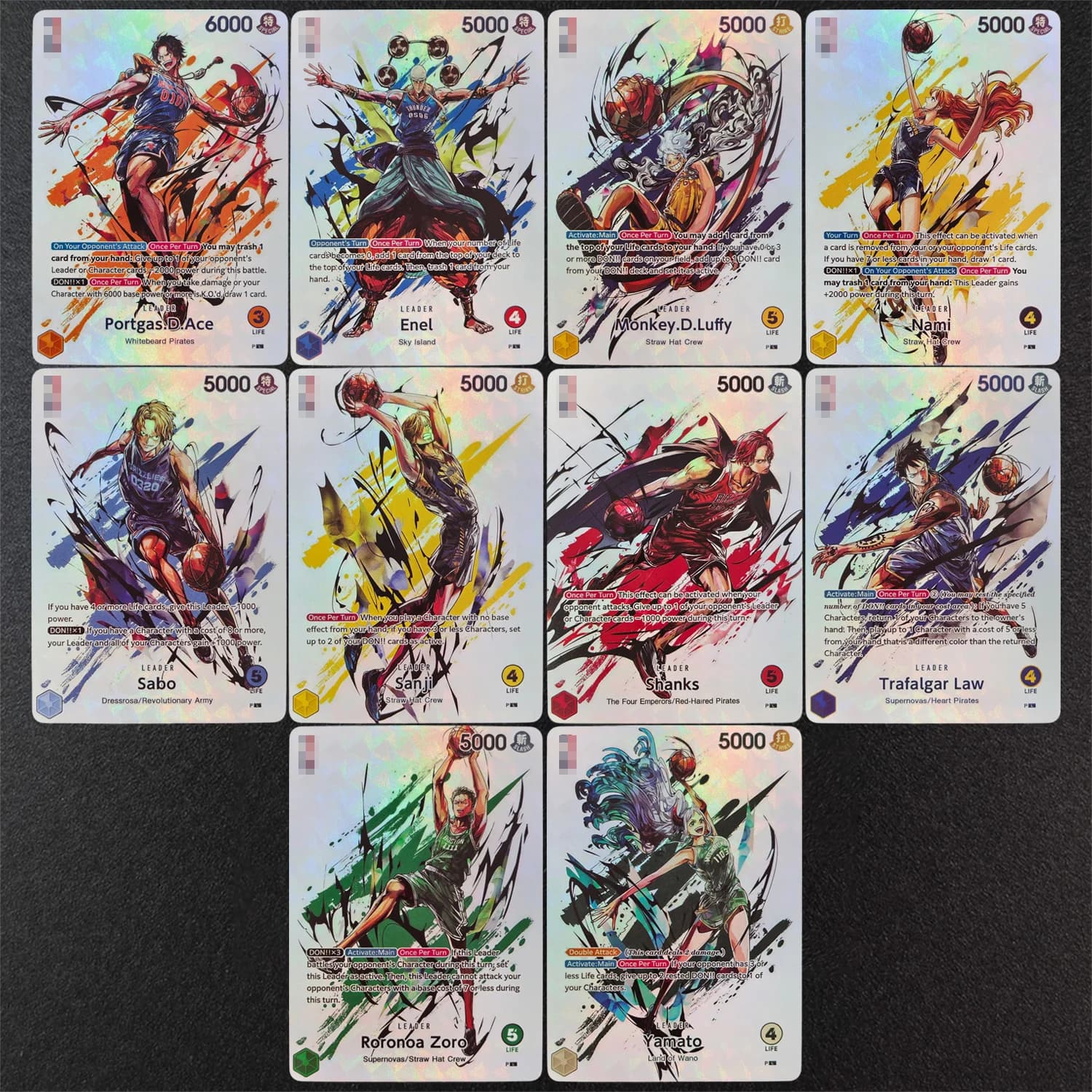 One Piece TCG DIY Textured Holo Cards 2026 EN Mint Graded Luffy Zoro Sanji Shanks Ace Nami Law Yamato Collectible Trading Card