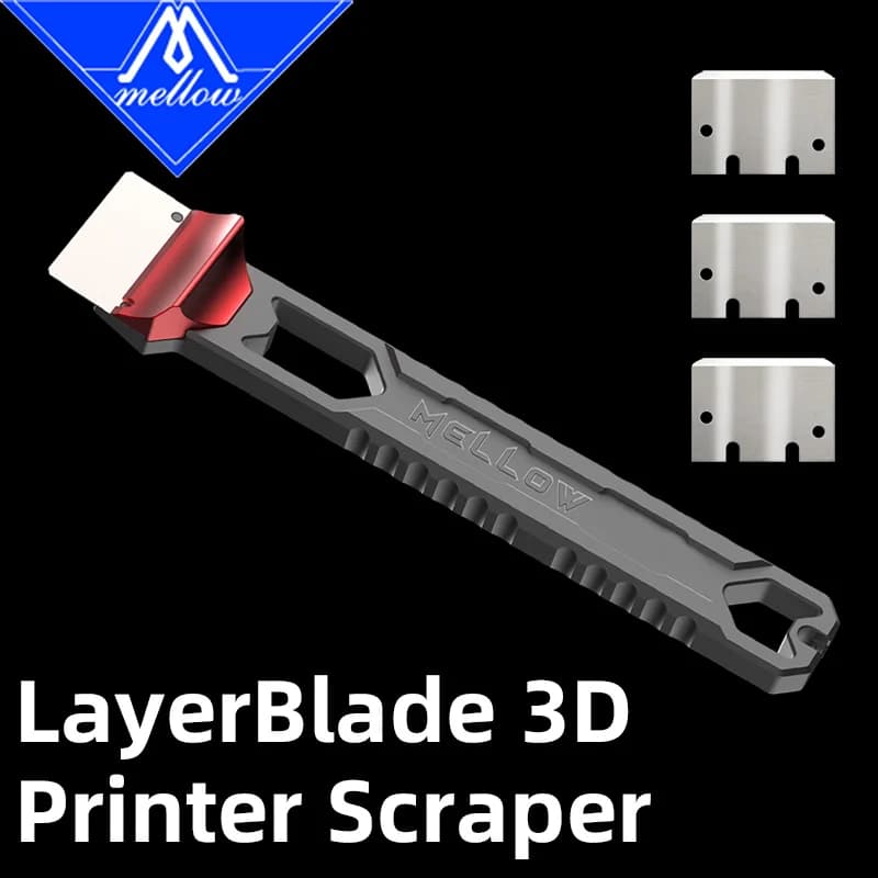 Mellow LadyerBlade Raschietto per stampante 3D Strumento per rimozione stampa lama SK5 per stampanti 3D – Compatibile con Bambu Lab, Creality, Voron