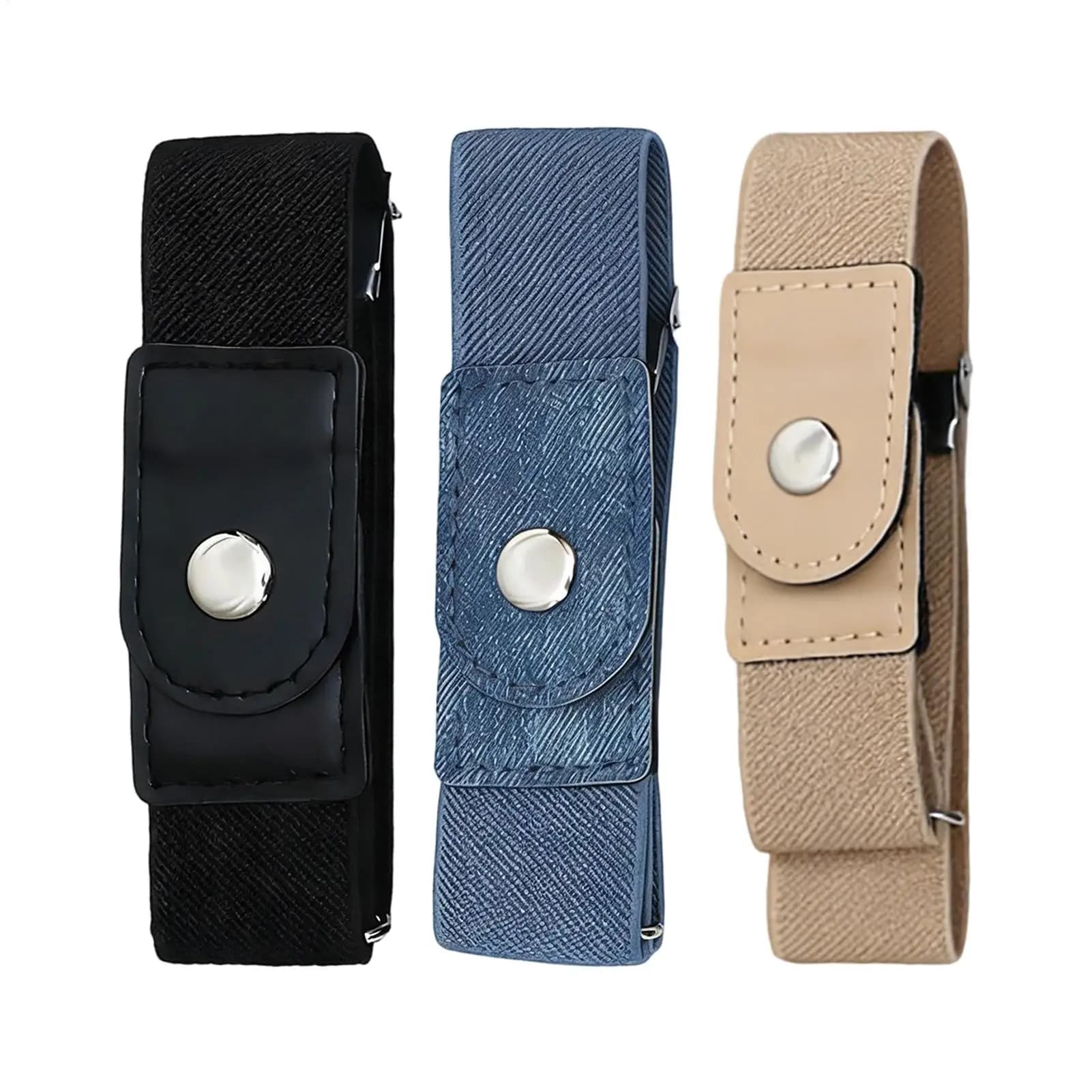 1 Pair No Buckle Elastic Belt Stretchable Adjustable Waistband Casual Fashion Wear For Women Men Jeans Pants Trousers Dresses