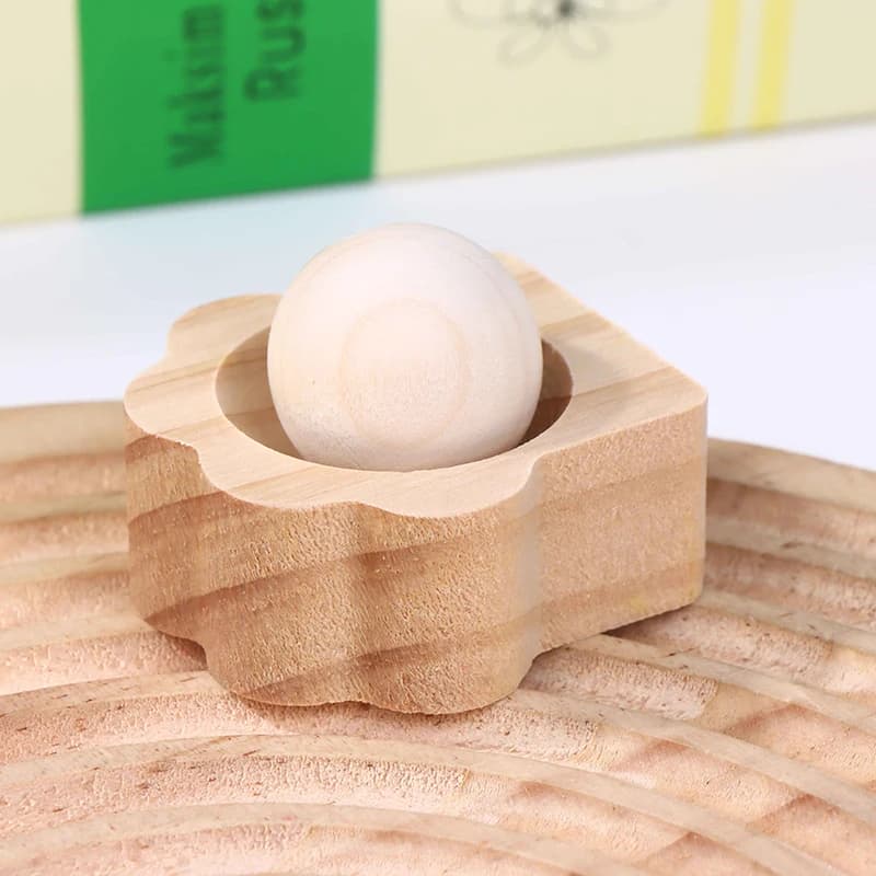 Diffusore di oli essenziali in legno massello naturale Deodorante per ambienti Diffusore di aromaterapia con aroma a sfera rotonda per auto da ufficio domestico 4.5 * 4.5 * 2.0 cm