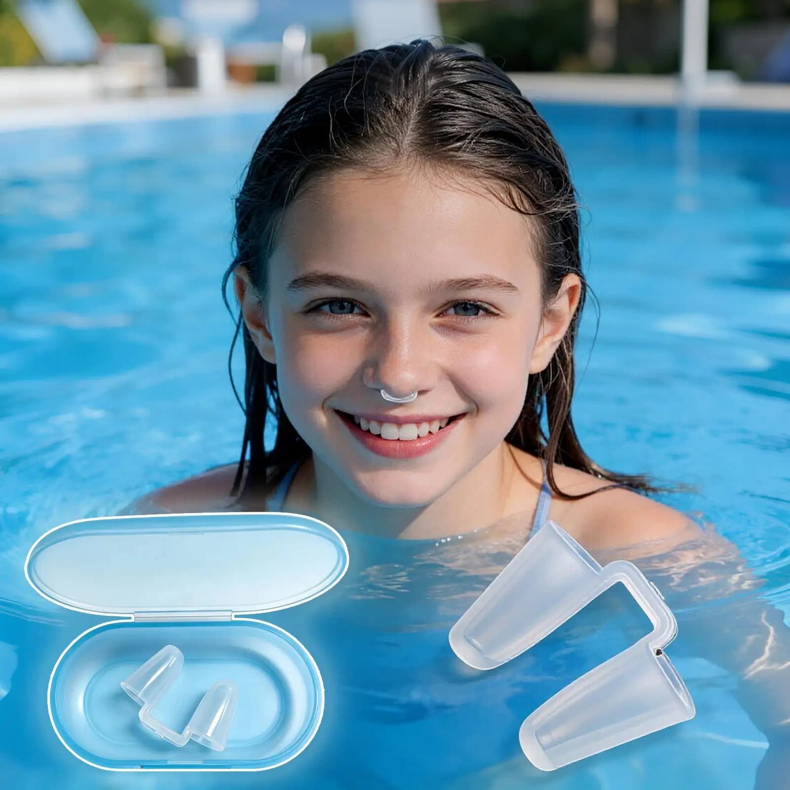 Clip Nasali in Silicone per Nuoto, Anti-Ingozzamento, Tappi per Acqua, Attrezzatura per Snorkeling, Comodi, Unisex, per Piscina, Snorkeling, Estate, Attività all'Aperto