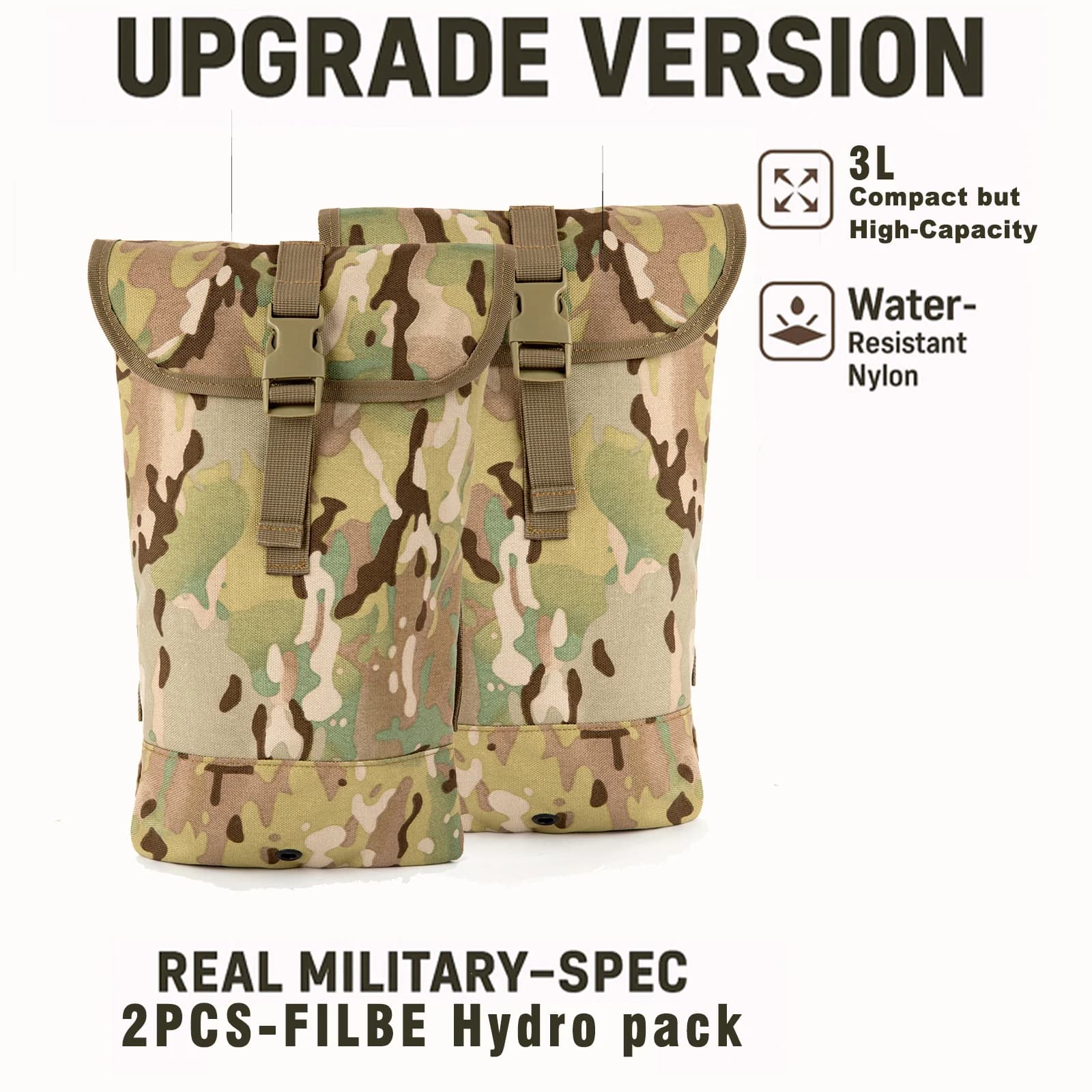 2-piece FILBE Tactical Moisturizing Case – Multi-Terrene MOLLE multi-terrestrial bottle for military/marine package