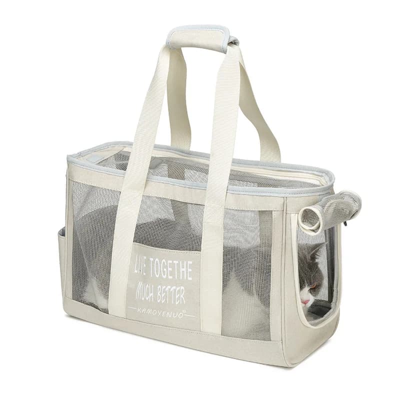 Borsa da trasporto per animali traspirante Borsa da viaggio portatile per animali domestici con ventilazione per cani e gatti Borsa da trasporto per cani da esterno