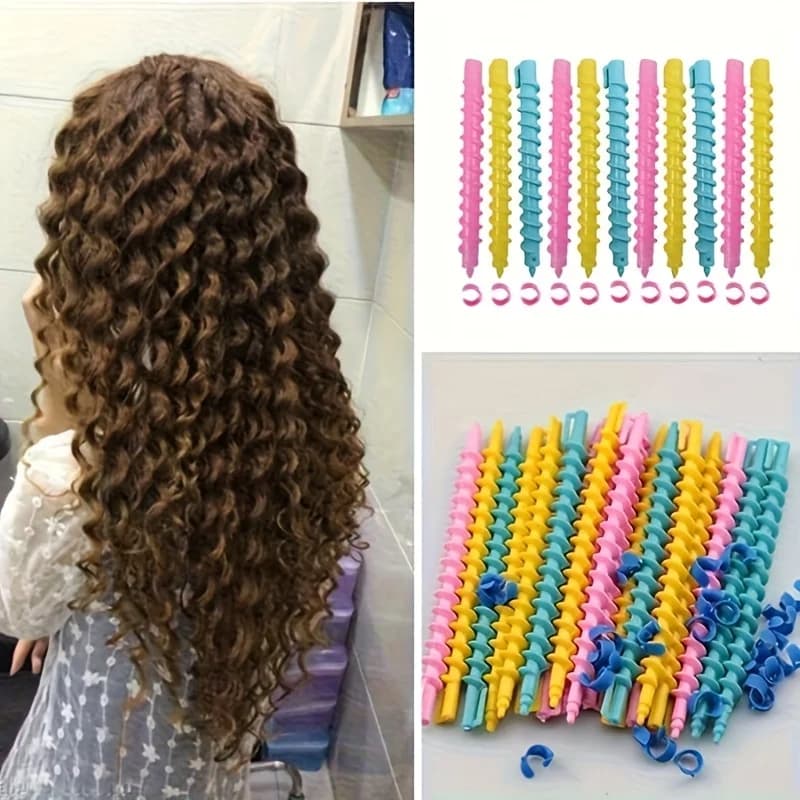 26pcs Multicolor Spiral Hair Curlers Suitable for Salon & Home Use - Hot-Resistant Plastic Rollers with Spiral,Hairstyling Tool