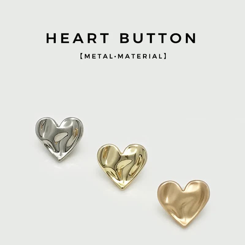 10 Pz/lotto 15-23mm High End Irregolare a forma di Cuore Bottone In Metallo Maglione Vestito Cappotto Decorazione Bottone a forma di Cuore