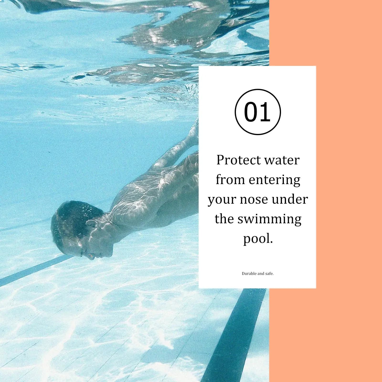 Professional Native Clips for Swimming, Waterproof, Diving Design, Snorkeling, Pool Training, Beach, Swimming Comfortable