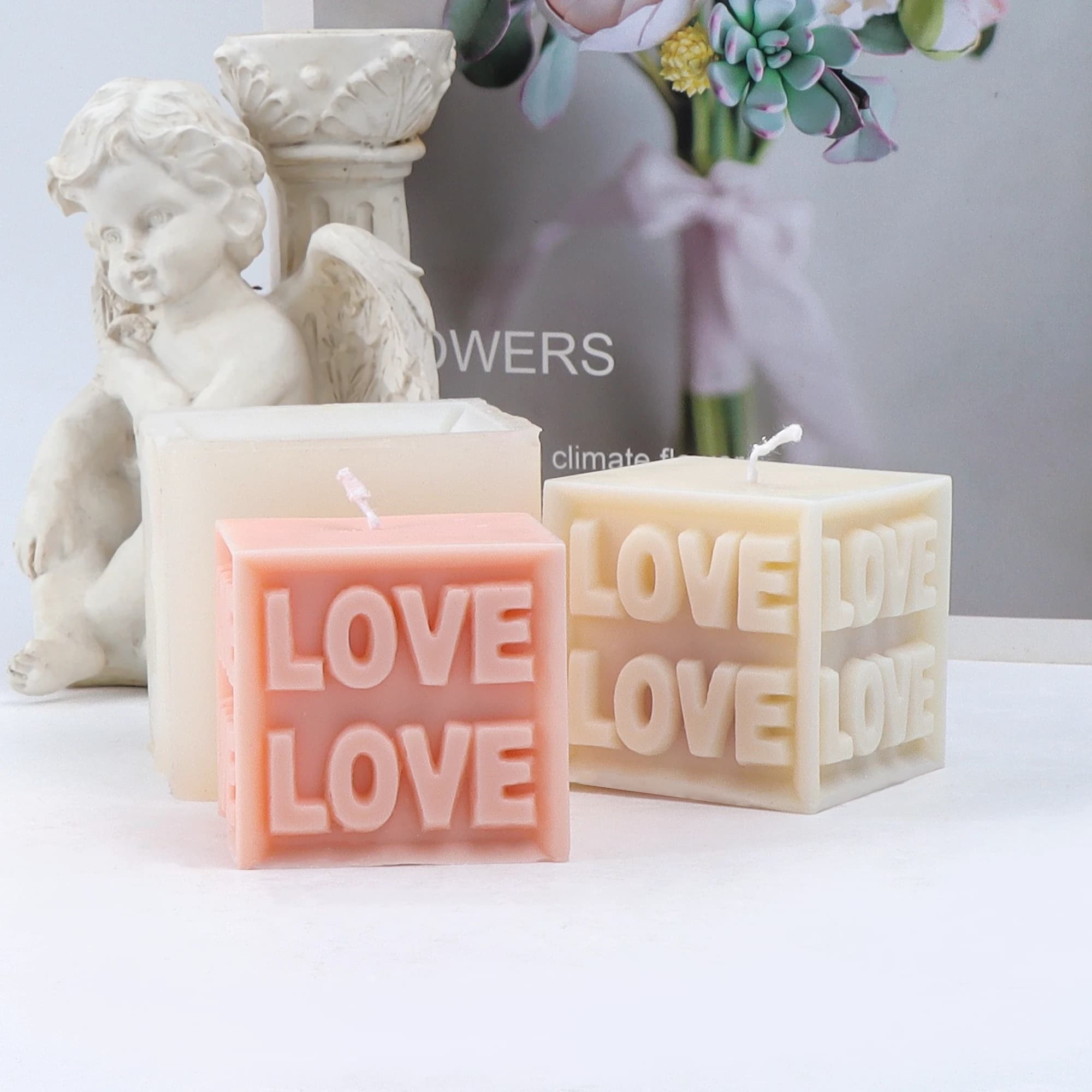 Stampo in Silicone per Candele 3D con Slogan d'Amore, Stampo per Lettere dell'Alfabeto, Strumento Fai-da-Te per Sapone Artigianale, Regalo