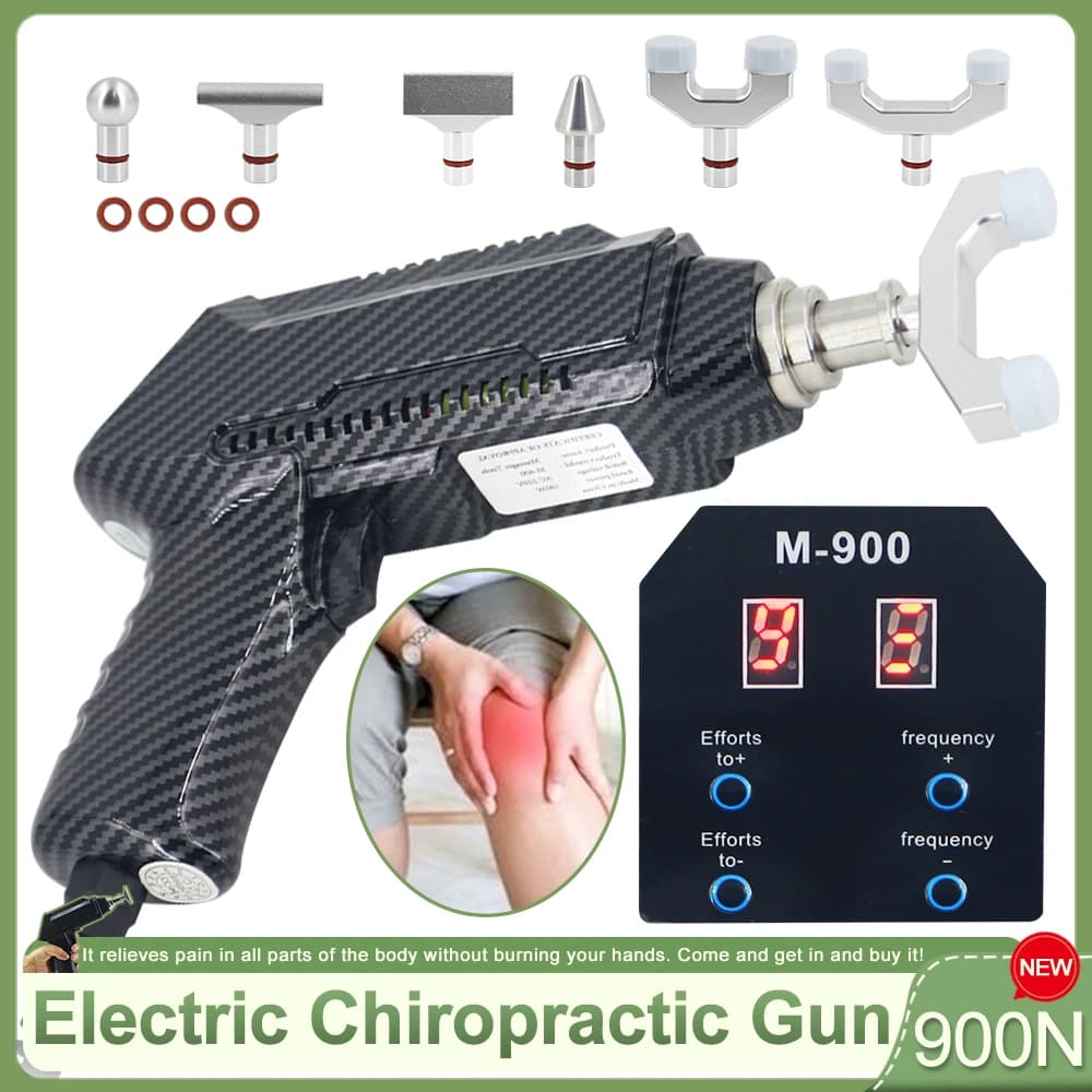 900N Electric Correction Gun Spinal Adjustable Instrument Impulse Spine Cervical Massager Chiropractic Adjusting Tools Newest