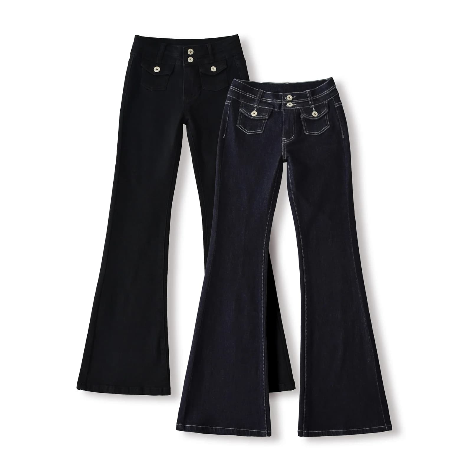American Style Hot Girl Low Waist Bell Bottom Jeans Pocket Body Shape Denim Casual Long Pants Women's Slim Fit Bootcut Jeans