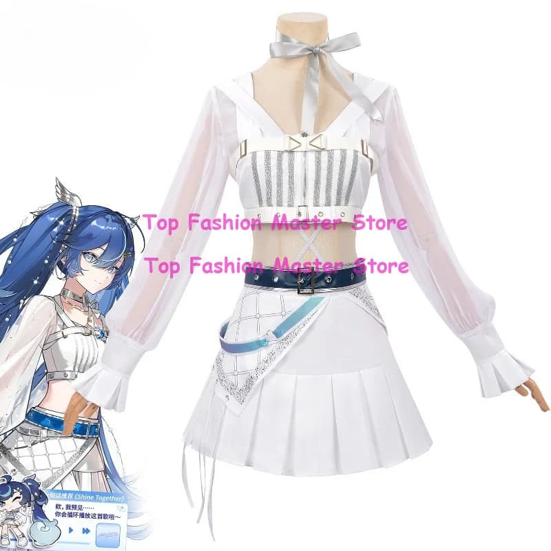 Solar5 Birthday Party Iuno Cosplay Game Wuthering Waves Costume Woman Luno limit Uniform Skirt Prop Wig Halloween Play Outfit