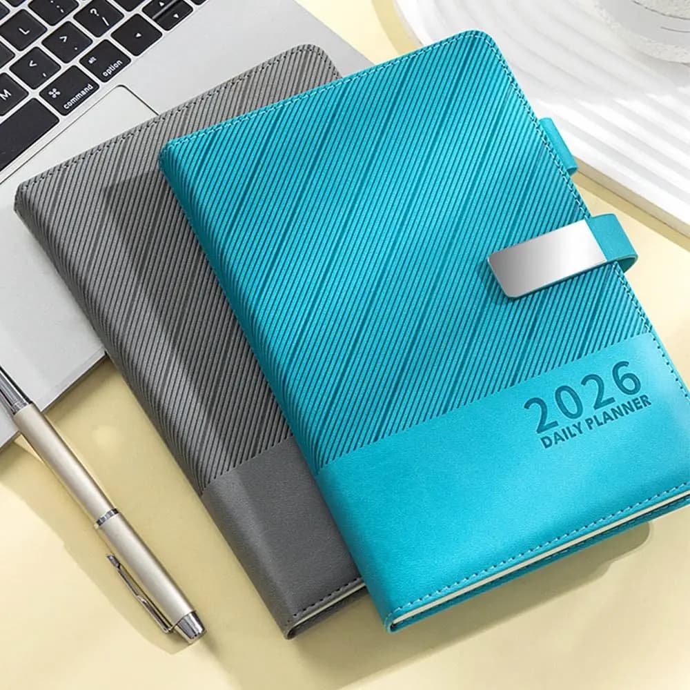 Gestione del tempo 2026 Agenda Planner Blocco note 365 giorni Resistente all'usura A5 Piano giornaliero inglese Notebook Efficienza Lista delle cose da fare
