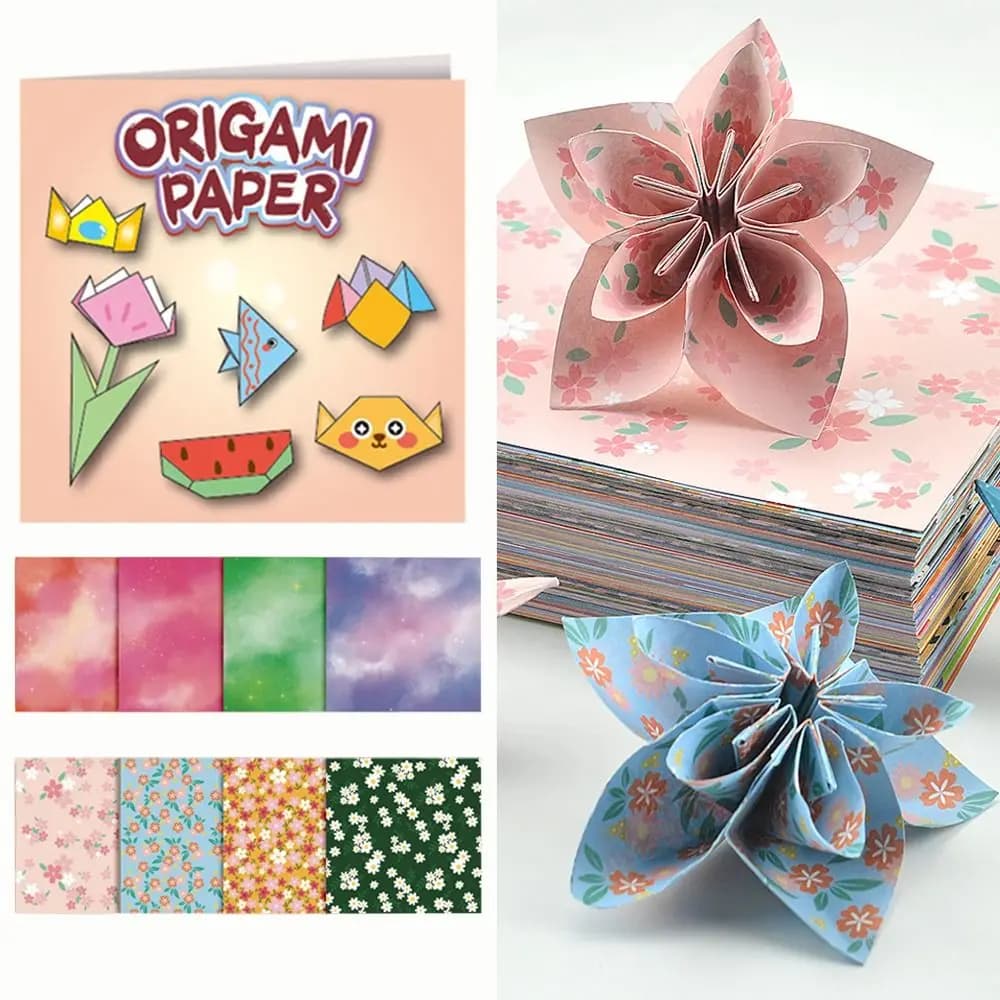 80 pcs Colorful Double Sided Origami Paper Fold Art Material 14x14cm Folding Papers DIY Handmade Flower Craft Paper Paper Art