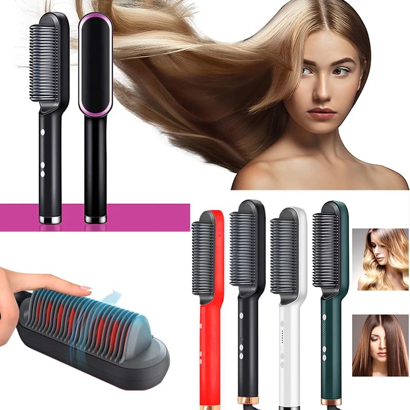 Piastra per capelli professionale a riscaldamento rapido, pettine elettrico, pettine per capelli, cura personale, spazzola multifunzionale per lo styling dei capelli