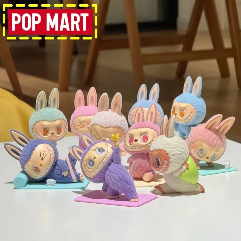 Genuino Pop Mart The Monsters Labubu Lazy Yoga Series Blind Box Cute Anime Figure Regalo per collezionisti Compleanno Desktop Decor Toy