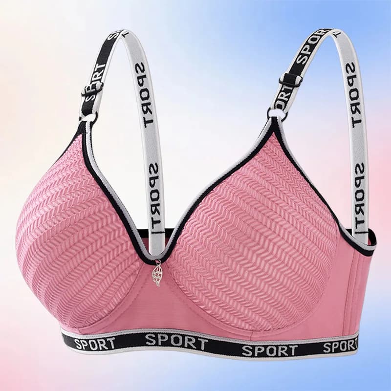 Letter Strap Adjustable Double Shoulder Girls Bra Wireless Push-Up Side Lady's Breast Gathering Breathable Thin Womans Underwear