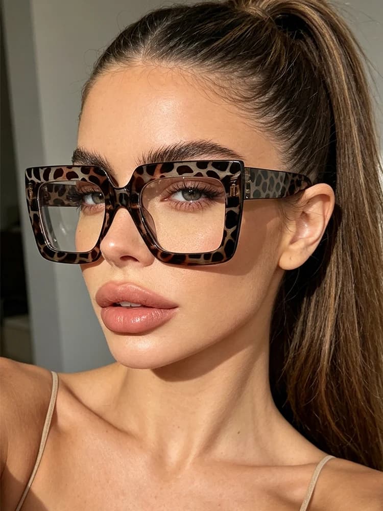 1pc retro high street style large frame glasses thick frame design net celebrity out of the street shape with accessories