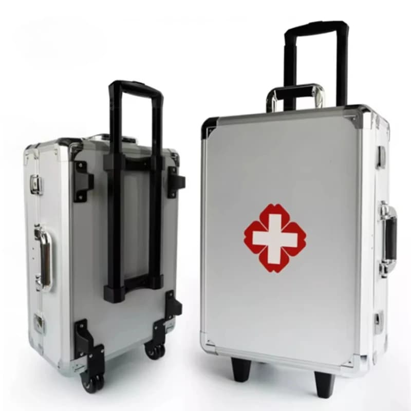 Cassetta medica da esterno extra large in lega di alluminio, kit di pronto soccorso completo da 120 pezzi, supporto OEM disponibile