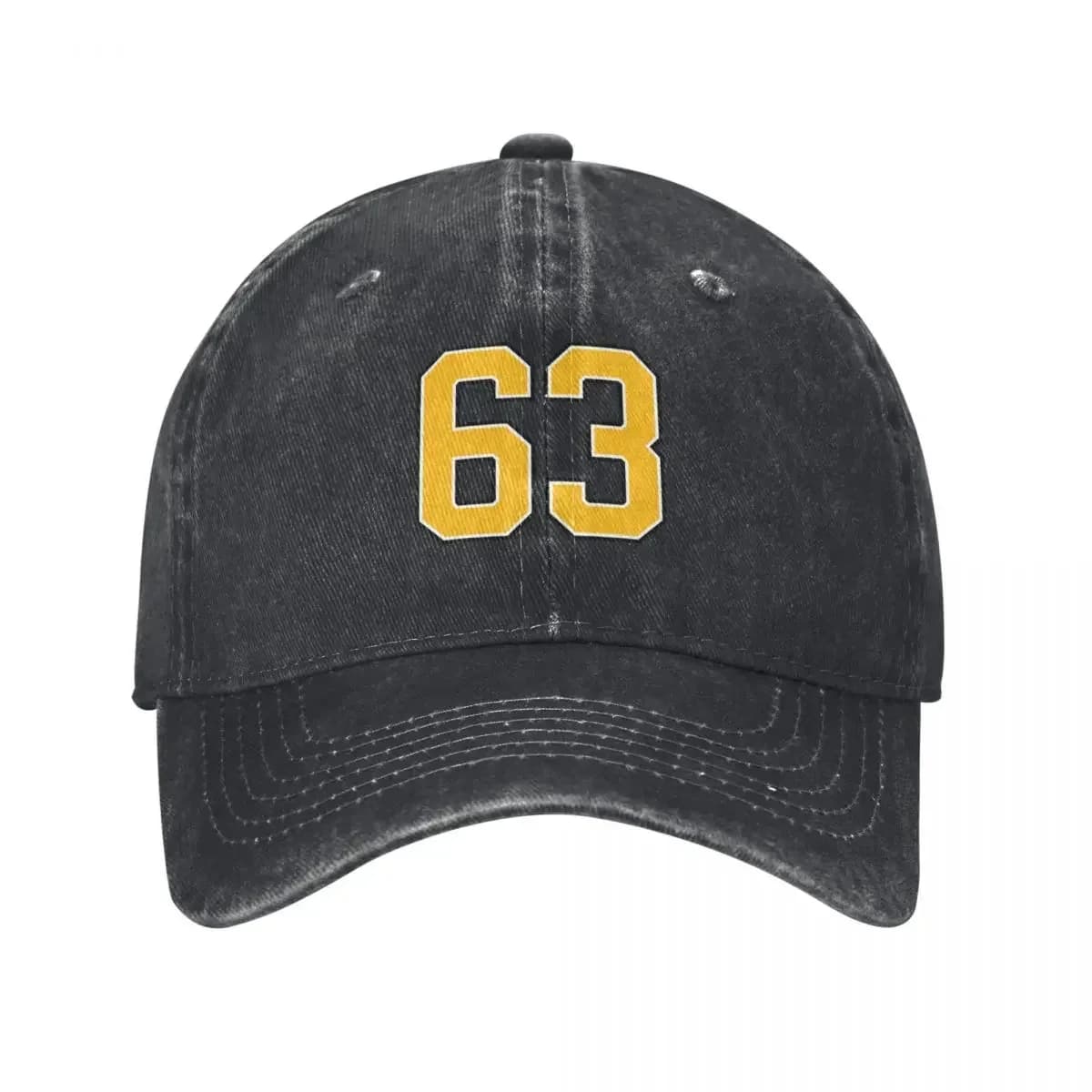 Yellow Number 63 lucky sports jersey sixty three Baseball Cap Cosplay Designer Hat Mountaineering Sunhat Caps Women Men's
