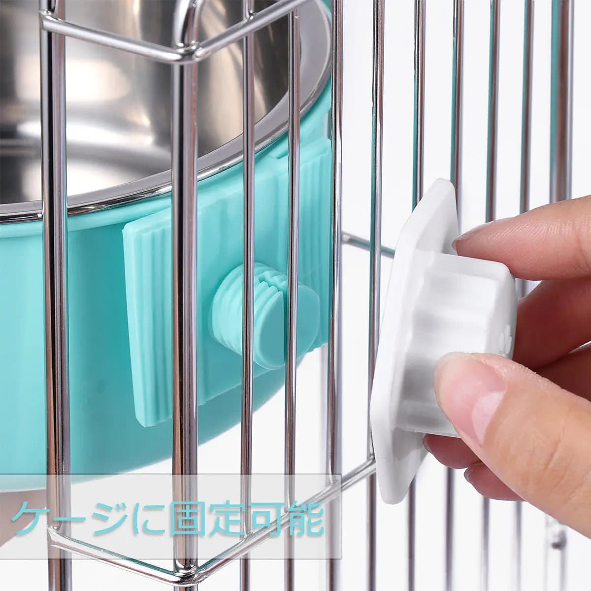 Ueetek 2 in 1 Stainless Steel Hanging Pet Bowl for Dogs Cats Small Animals Easy Clean Detachable Round Food and Water Bowl