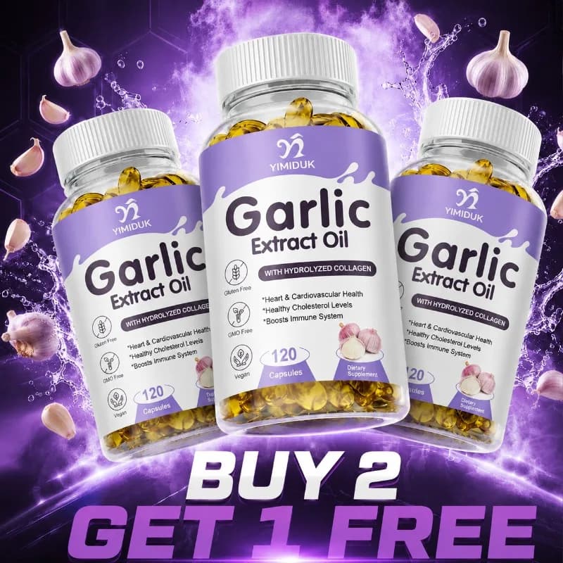 Yimiduk Odorless Garlic Oil with Collagen, Vitamin, Maintain Cholesterol, Strengthen Immunity & Support Wellness, for Adult