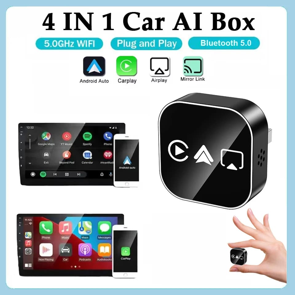 4-in-1 Wireless Adapter for CarPlay and Android Auto 2026: from Wireless, Plug & Play, 5GHz Wi-Fi for CarPlay Cabled