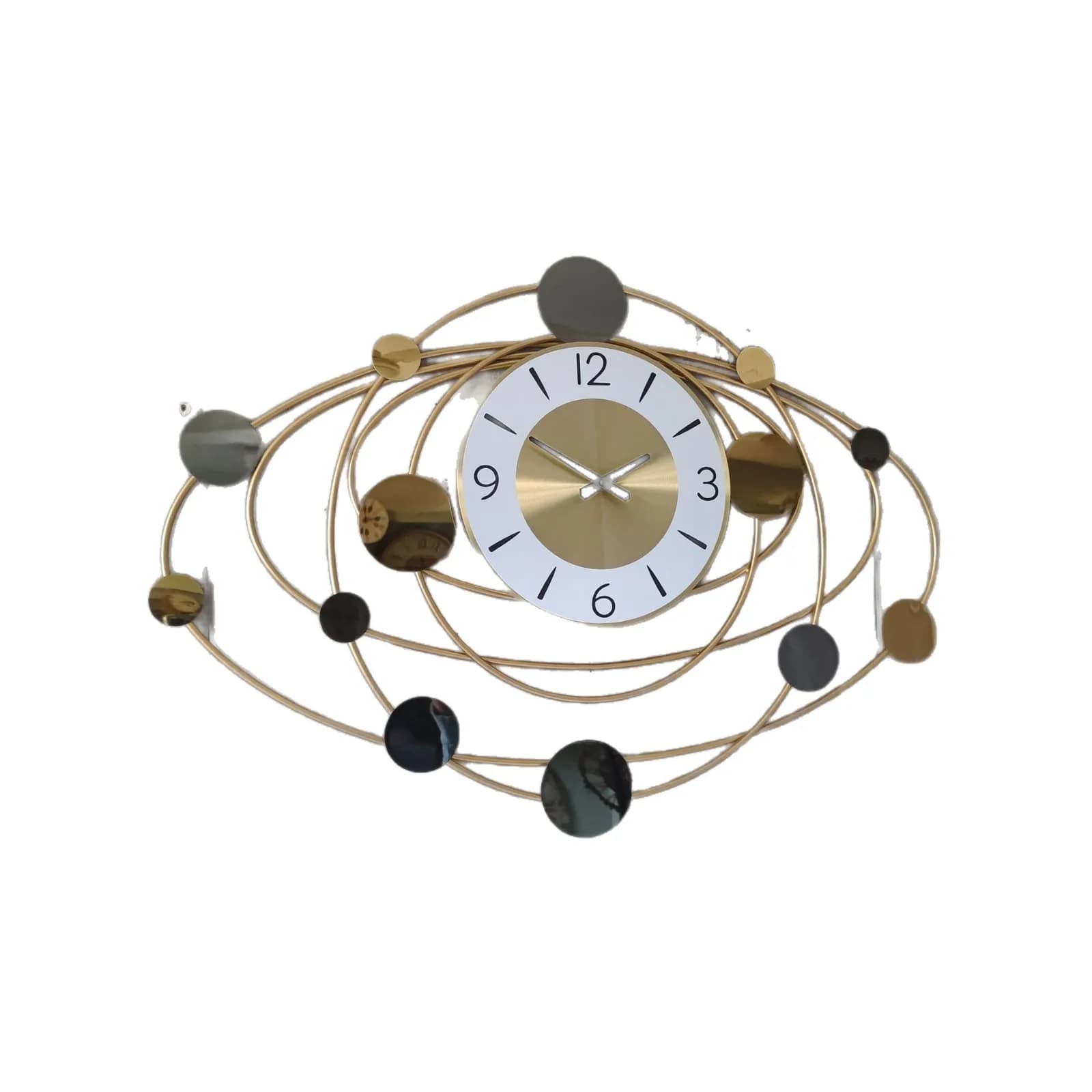 Personalized Round Decorative Clock Wall Clock Living Room Creative Clock Metal Quartz Clock