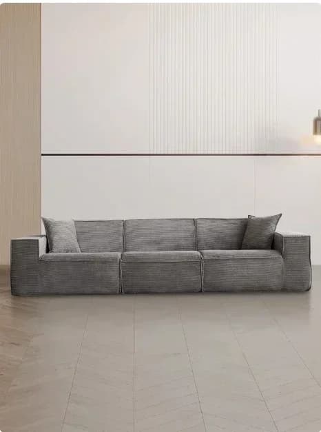 Divano minimalista italiano a compressione sottovuoto, moderno e semplice in velluto a coste, per soggiorno piccolo, divano a blocco di tofu, mobili.