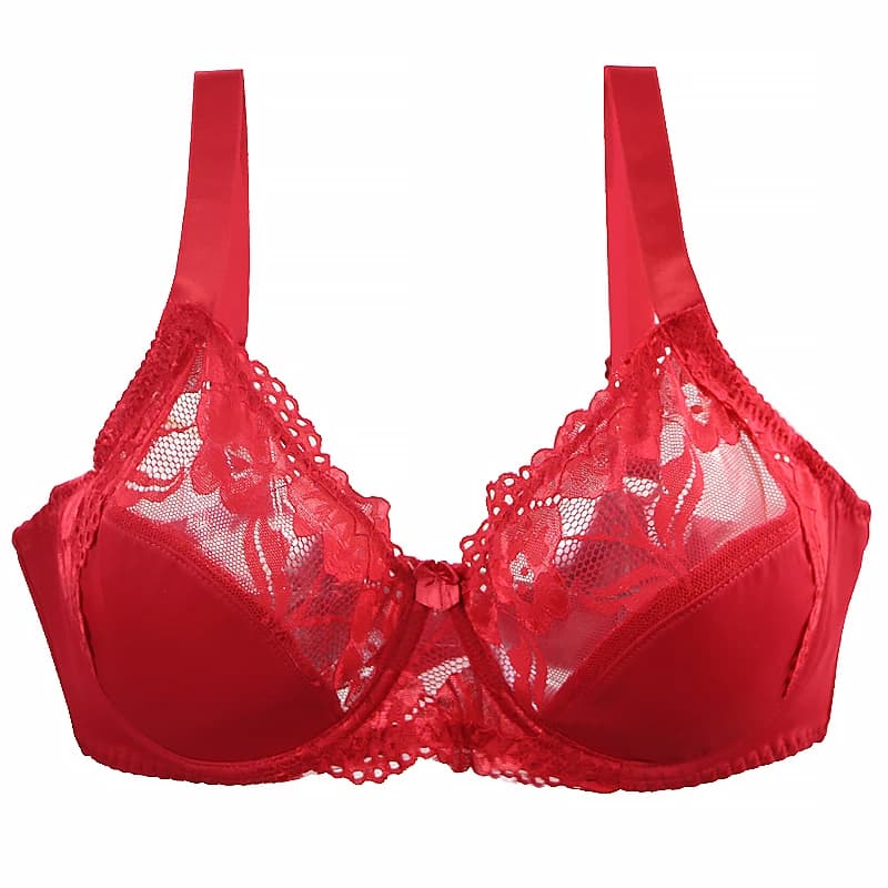 2024 Nuova biancheria intima europea americana di grandi dimensioni con reggiseno da collezione regolabile in pizzo con anello in acciaio per lingerie da donna