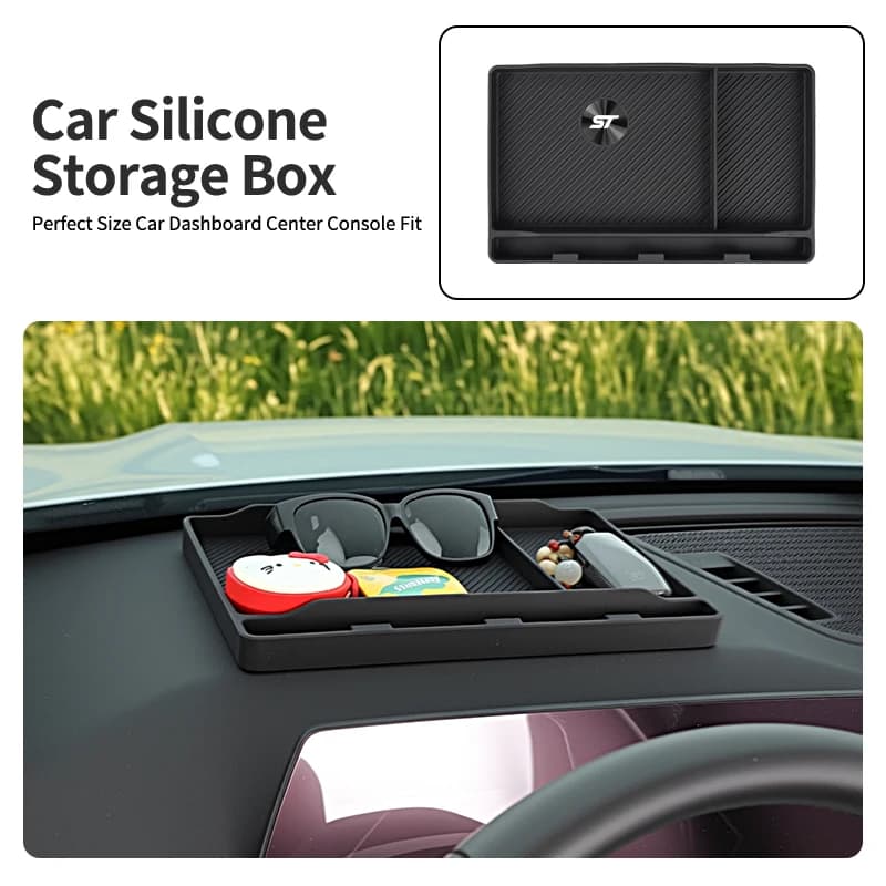 Car Dashboard Storage Box Organizer Phone Holder Stowing Tidying Accessories For Ford MK2 ST Line Racing RS S Kuga Fiesta Fusion